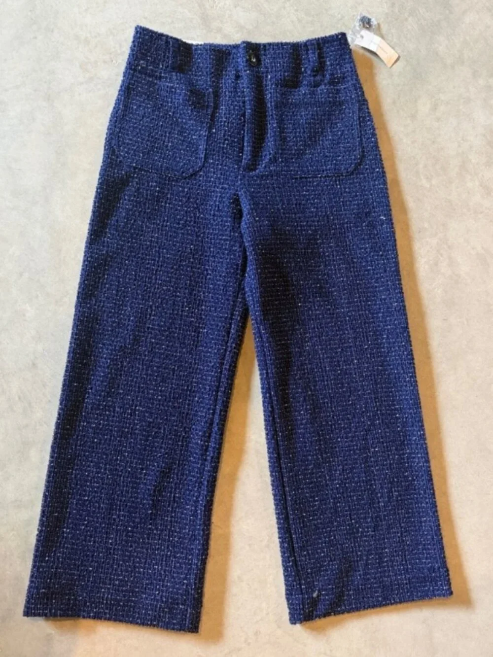 NWT Anthropologie Maeve Colette Tweed Cropped Wide-Leg Trousers Pants